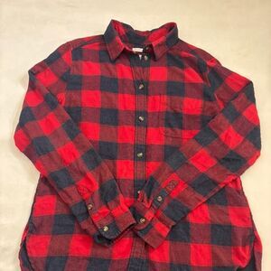 American Eagle Women’s Red & Blue Plaid Flannel | Size Small - Amazingly Soft